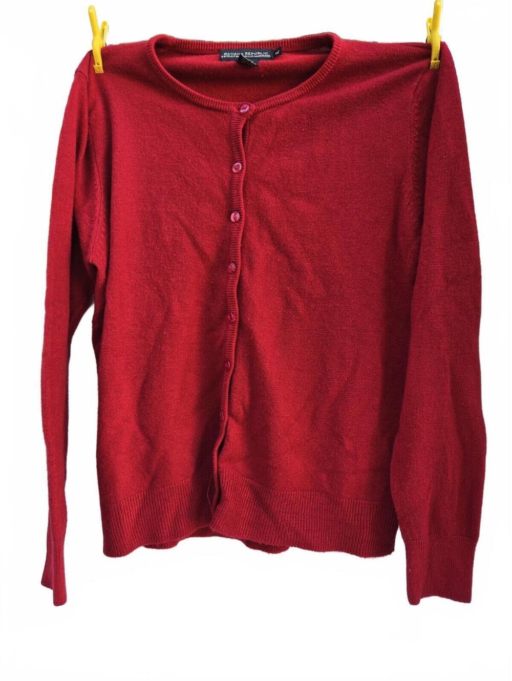 Banana Republic Red Cashmere Cardigan Sweater XL